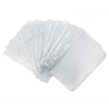 Imagem de AMPOSSTO 12 peças tamanho A5 20 furos bolsos para fichário transparente PVC impermeável sacos de folhas soltas com zíper sacos de arquivamento de documentos