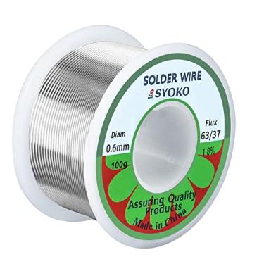 Imagem de SYOKO Fio de solda 63/37 0,6 mm 100g Fio de solda de núcleo de resina de chumbo de estanho para solda elétrica, solda elétrica, fluxo de solda de 1,8% (63/37 0,6 mm 100g)