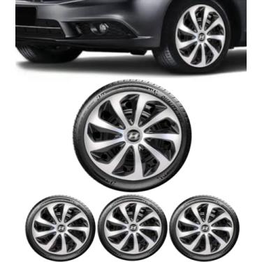 Imagem de Jogo 4 Calotas Esportivas Preto/Prata Velox aro 14 (HYUND)