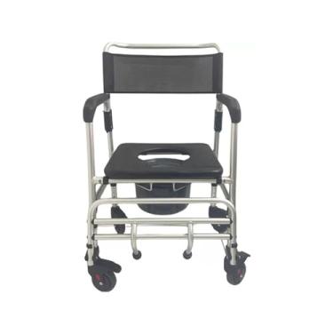 Imagem de Cadeira de Banho 4 Rodas B100 Em Alumínio Idosos Até 140kg Supermedy