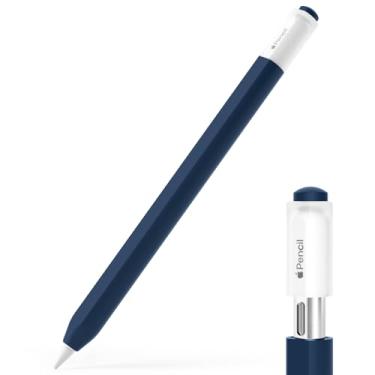 Imagem de JOOSKO Estojo para Apple Pencil (USB-C), capa protetora de silicone, suporta fixação magnética (azul marinho)