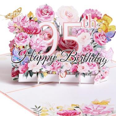 Imagem de Oyydecor Cartão pop-up de aniversário, cartão de feliz aniversário para ela, mulheres, esposa, presente de aniversário para irmã, mãe, cartão de aniversário 3D com nota e envelope em branco, 12,7 x