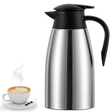 Imagem de Garrafa térmica de café de aço inoxidável de 2,9 litros, garrafa térmica de café - Dispensador térmico de bebida térmica de parede dupla para manter água quente 12 horas / 24 horas de água fria, jarra