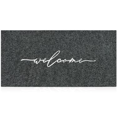 Imagem de AAZZKANG Tapete de boas-vindas grande 46 x 122 cm com suporte de borracha antiderrapante tapetes de entrada fáceis de limpar para áreas externas internas de alto tráfego capacho de entrada