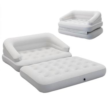 Imagem de DIMAR GARDEN Colchão inflável para sofá inflável, sofá cama de ar livre para acampamento, tamanho casal