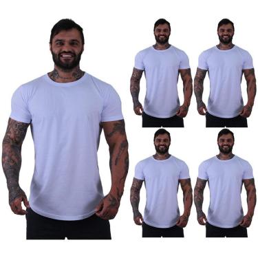 Imagem de Kit 5 Camiseta Longline MXD Conceito Slim Cores Básicas e Mescladas Lisas-Masculino