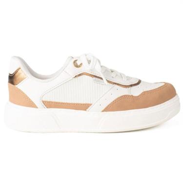 Imagem de Tênis Casual Feminino Sand Off White Bronze Dakota G9454-0001-Feminino