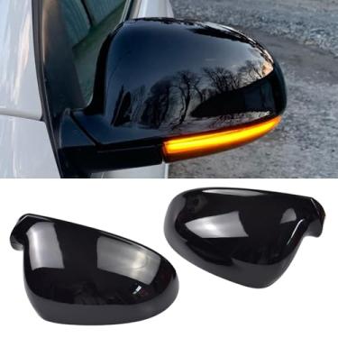 Imagem de 1 par de capas para espelho retrovisor lado esquerdo direito espelho capas para golfe 5 MK5 GTI J etta 5 P assat B6 B5.5 Sharan (preto brilhante)