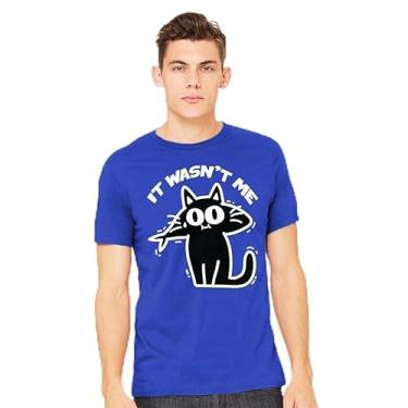 Imagem de TeeFury - Not Me - Camiseta masculina animal, gato, Cinza mesclado, G