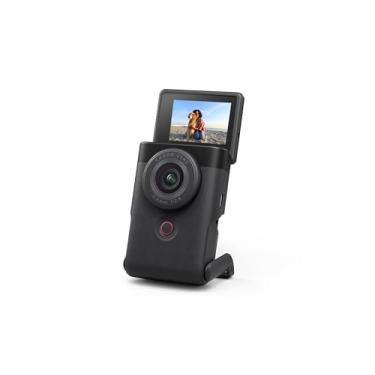 Imagem de Canon Câmera vlogging compacta PowerShot V10, sensor CMOS de 1 polegada, transmissão de vídeo 4K, lente de zoom de ângulo amplo integrada, microfone flip-LCD e estéreo, estabilização de imagem