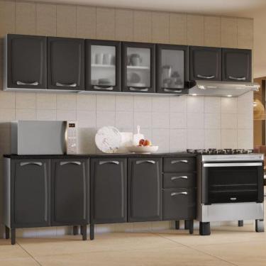 Imagem de Conjunto Cozinha Completa Itatiaia Aço 5 Peças 12 Portas Grafite New Premium