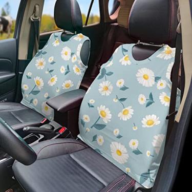 Imagem de GOSTONG Colete de capa de assento de carro com estampa de margarida pequena para homens e mulheres, protetor de assento com design antiderrapante serve na maioria dos carros e caminhões SUV