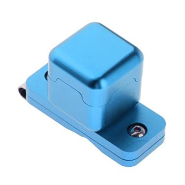 Imagem de Luzhengyang Mini suporte de giz de piscina portátil de liga de alumínio com clipe - estojo de peso - giz de fácil acesso - acessório de sinuca de bilhar - 3 cores disponíveis - azul