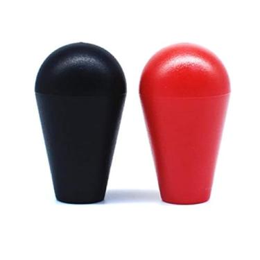 Imagem de Arcity 2 peças Arcade Joystick Oval Bat Top Top Knob Ball Top Handle Knob American Type Preto e Vermelho para Zippy SANWA SEIMITSU Arcade1up Machine Console Cabinet