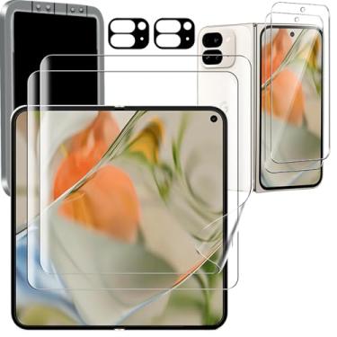 Imagem de Ferilinso Pacote com 2 protetores de tela para Google Pixel 9 Pro Fold [compatível com capa de telefone], filme antiespião interno com 2 pacotes de vidro temperado traseiro + 2 acessórios protetores