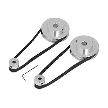 Imagem de Conjunto de Polia Sincronizadora de Alumínio Com 20 Dentes e 60 Dentes Com Correia Dentada de 280 Mm de Comprimento e 6 Mm de Largura, para Impressora 3D, (20t 5mm(0,2 pol.) Mais