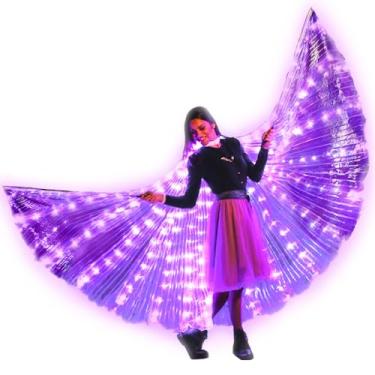 Imagem de Tidalpool Véu Iluminado Asas de Anjo Tamanho Adulto Asas de Fada - Fantasia de Anjo Festival e Traje Cosplay Rave, Fúcsia, One Size