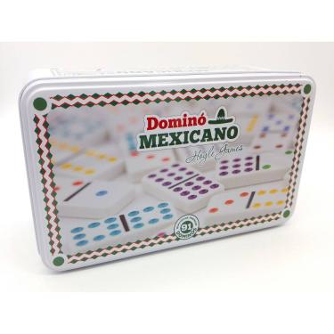 Imagem de Dominó Trem Mexicano 91 Pedras Branca + Lata