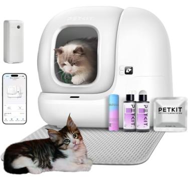 Imagem de Caixa de Areia para Gatos com Autolimpeza, PuraMax 2 Caixa de Areia Inteligente com Controle Automático de Aplicativo, Espaço de 76L X-Large, Proteção de Segurança Integrada, com Eliminador de Odor