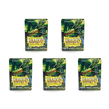 Imagem de 5 Packs Dragon Shield Matte Mini Japanese Apple Green 60 ct Card Sleeves Value Bundle!