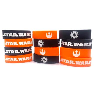 Imagem de Bioworld Pulseiras de borracha com símbolo da aliança imperial e rebelde Star Wars, pacote com 12 - tema de lembrancinhas de festa, artigos de aniversário, bolsa de brindes, tamanho adolescente,