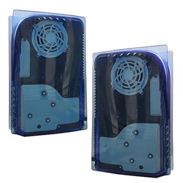 Imagem de Capa de placa de substituição de capa rígida transparente para console de jogos PS5 Disc Edition (azul transparente)