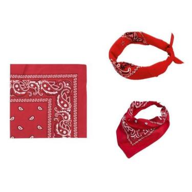 Imagem de Bandana Faixa Lenço Cabelo Vermelho Unissex Poliéster - Lynx produções