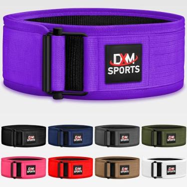 Imagem de DXM SPORTS Cinto de levantamento de peso autotravante – homens mulheres academia fitness treinamento de força, musculação powerlifting, levantamento de peso, agachamento Deadlift, cinto de exercício