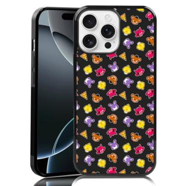 Imagem de MMYAJT Linda capa de celular com desenho animado urso e raposa adequada para iPhone 16 Pro Max, capa protetora de TPU à prova de choque FNAF Five Nights capa de telefone presente para meninos meninas
