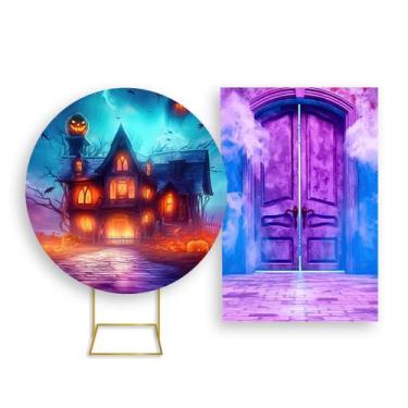 Imagem de Painel De Festa Redondo 1,50x1,50 + Painel Vertical 1,50x2,20 - Hallow