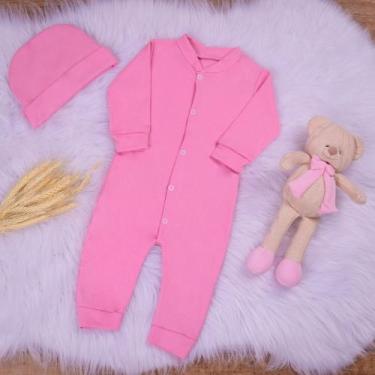 Imagem de Macacão Para Bebê Com Botões e Touca - P/RN - Masculino/Feminino  - Di