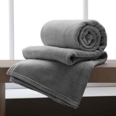 Imagem de Manta Casal Microfibra Lisa Home Design Chumbo - CORTTEX, Cinza Escuro