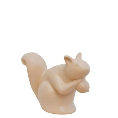 Imagem de Escultura Enfeite Decorativo Esquilo Bege Casa Luxo 13X18CM - Mai Home