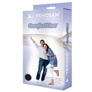 Imagem de Meia 3/4 Venosan Comfortline Cotton 20-30 Longa Pé Aberto, G