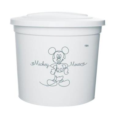 Imagem de Lixeira Organizadora Mickey 3,5 L  Com Tampa 19x16Cm Branca - Tiba