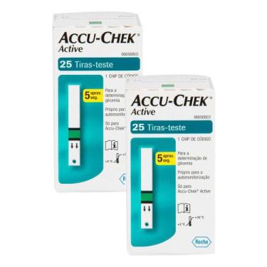Imagem de Kit 2 Accu-Chek Active Tira Teste 25 Unidades