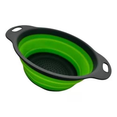 Imagem de Escorredor Silicone De Alimentos Retrátil Azul Pequeno - Domo Design, 