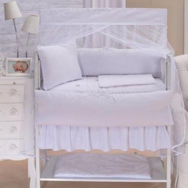 Imagem de Kit Mini Berço 100% Algodão Menina Menino Com Saia - Beatriz Baby Enxo