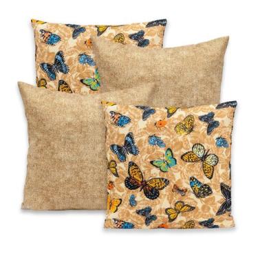 Imagem de Kit 4 Capas de Almofada 40x40 Zíper Gorgurinho Lisa e Estampada - BEM 