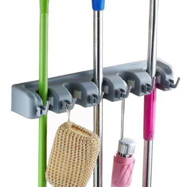 Imagem de Suporte De Parede Com Gancho Para Vassoura Rodo e Esfregão - DropNinja
