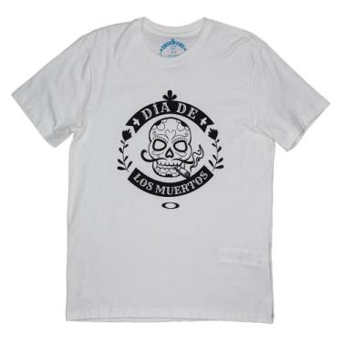 Imagem de Camiseta Oakley Dia de Los Muertos Skull Graphic Tee, Off white, G