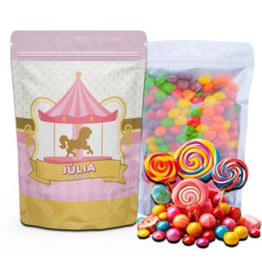 Imagem de Kit Festa Com 5 Saquinhos Em Pé 12x19cm Vários Temas - Mundo da Bina, 