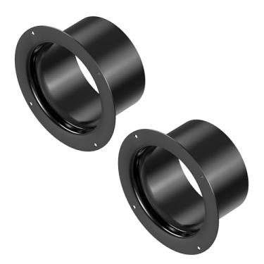 Imagem de Conector de duto de 7 polegadas, pacote com 2 HG Power Flange de tubo reto ABS de 75 mm para tubos de duto de 7,6 cm, mangueiras de aquecimento, resfriamento, ventilação, uso de ventilação HVAC, preto