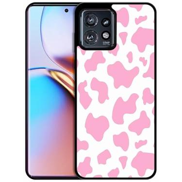 Imagem de SM CASES Capa para Moto Edge Plus 2023, Edge 40 Pro - Capa protetora à prova de choque de borracha TPU com estampa animal rosa 2D para Moto Edge Plus 2023.
