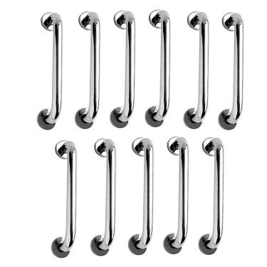 Imagem de Alça de Apoio 30cm Barra Inox Kit 11 Unidades Idoso Banheiro Box Deficiente Cadeirante Acessibilidade Segurança Suporte