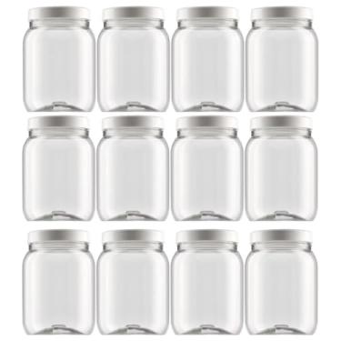 Imagem de Kit 12 Pote De Plástico Multiuso Com Tampa 1 Litro Porta Mantimento