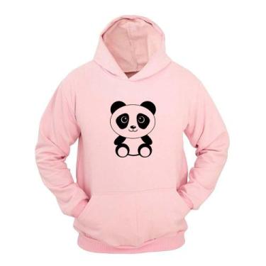 Imagem de Moletom Masculino Canguru Com Capuz Estampa Panda - Ragor, Rosa, GG