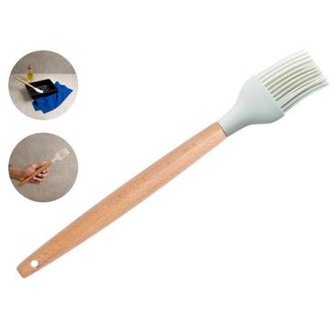 Imagem de Pincel Culinário Madeira E Silicone Cozinha Tempero Receita - Casa Her