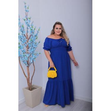 Imagem de Vestido Longo Plus Size Feminino Ajustável ao corpo efeito modela cint