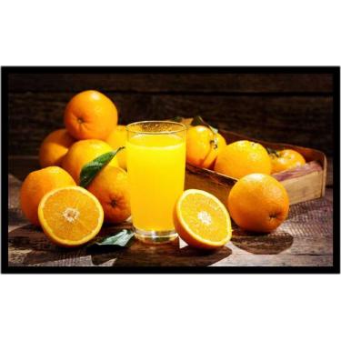 Imagem de Quadro Decorativo Frutas Nutrição Laranja Bebidas Copo Fruteira Lojas 